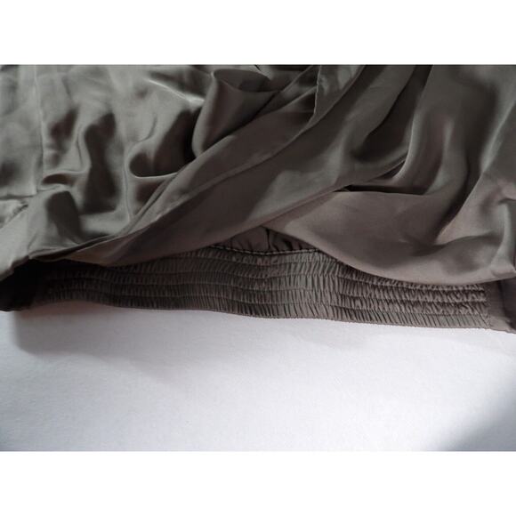 Linea By Louis Dell'Olio Medium Blouse Drapeneck Crossover Faux Tan Silky Taupe - Picture 10 of 12